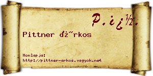 Pittner Árkos névjegykártya
